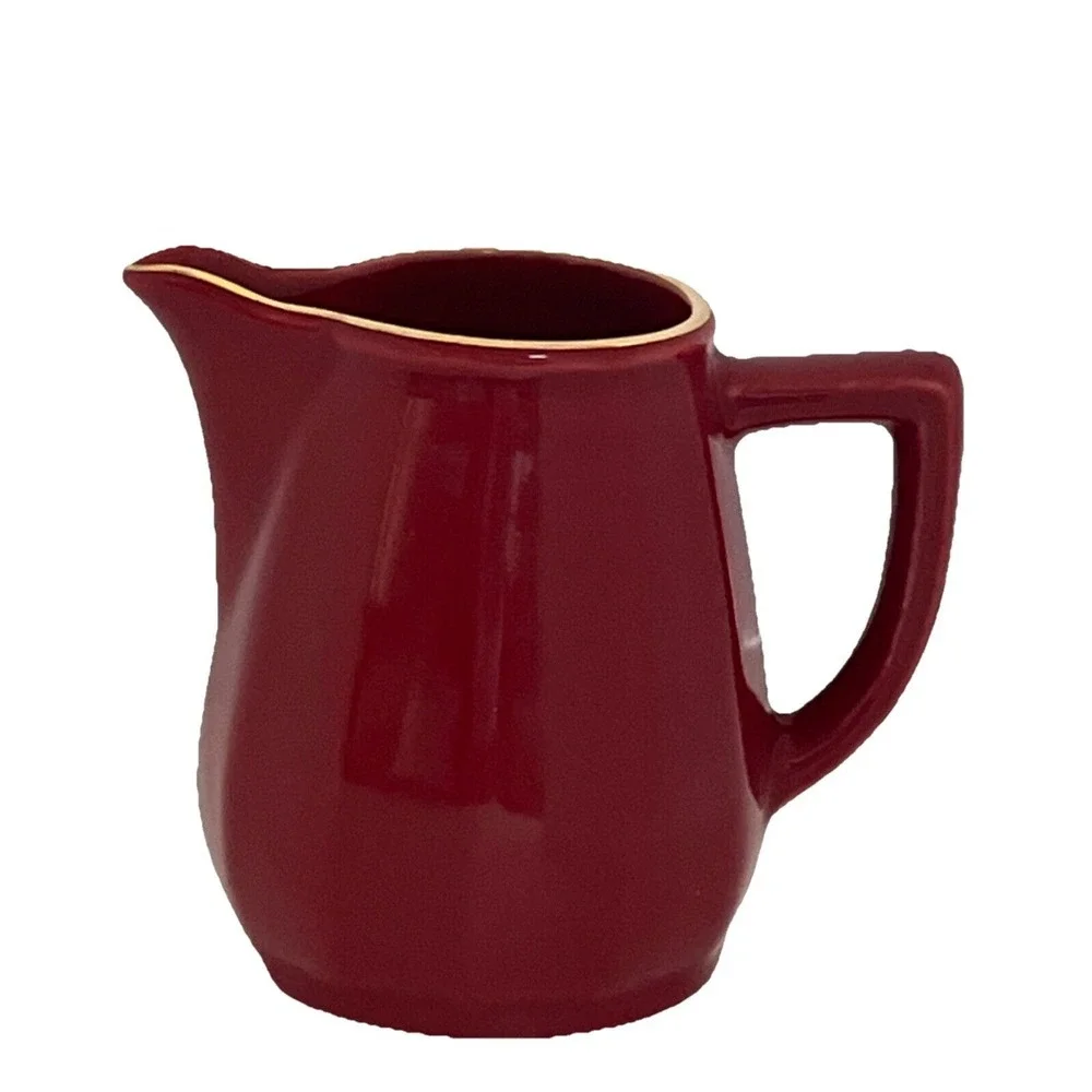 Apilco Flora, Red with Goldrim‎ Creamer - Made in France